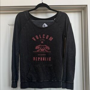 Volcom Charcoal Sweatshirt with Burgundy Graphic